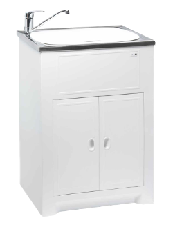 Solo cabinet with stainless steel tub