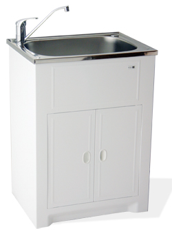 Solo cabinet with stainless steel tub