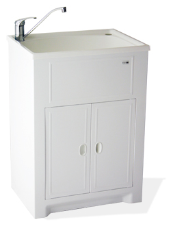 Solo cabinet with white polymer tub
