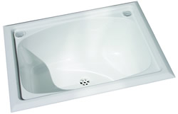 Milena white inset two tap holes