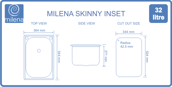 Skinny Inset diagram of dimensions